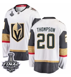 Men's Vegas Golden Knights #20 Paul Thompson Authentic White Away Fanatics Branded Breakaway 2018 Stanley Cup Final NHL Jersey