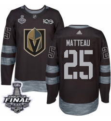 Men's Adidas Vegas Golden Knights #25 Stefan Matteau Authentic Black 1917-2017 100th Anniversary 2018 Stanley Cup Final NHL Jersey