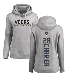NHL Women's Adidas Vegas Golden Knights #28 William Carrier Gray Backer Pullover Hoodie