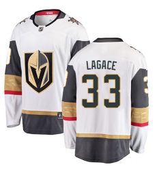 Youth Vegas Golden Knights #33 Maxime Lagace Authentic White Away Fanatics Branded Breakaway NHL Jersey