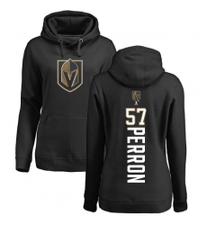 NHL Women's Adidas Vegas Golden Knights #57 David Perron Black Backer Pullover Hoodie