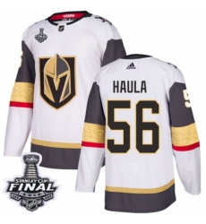 Men's Adidas Vegas Golden Knights #56 Erik Haula Authentic White Away 2018 Stanley Cup Final NHL Jersey