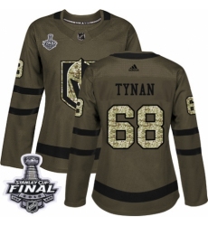 Women's Adidas Vegas Golden Knights #68 T.J. Tynan Authentic Green Salute to Service 2018 Stanley Cup Final NHL Jersey