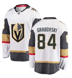 Youth Vegas Golden Knights #84 Mikhail Grabovski Authentic White Away Fanatics Branded Breakaway NHL Jersey