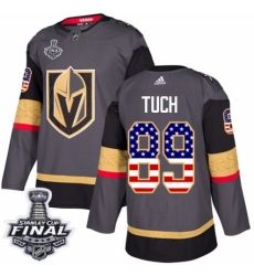 Men's Adidas Vegas Golden Knights #89 Alex Tuch Authentic Gray USA Flag Fashion 2018 Stanley Cup Final NHL Jersey