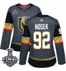 Women's Adidas Vegas Golden Knights #92 Tomas Nosek Authentic Gray Home 2018 Stanley Cup Final NHL Jersey