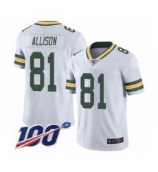 Men's Green Bay Packers #81 Geronimo Allison White Vapor Untouchable Limited Player 100th Season Football Jersey