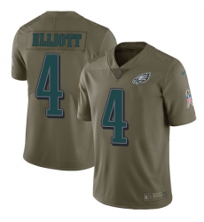Youth Nike Philadelphia Eagles #4 Jake Elliott Limited Olive 2017 Salute to Service NFL Jersey