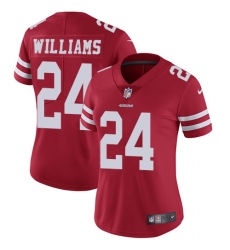 Women's Nike San Francisco 49ers #24 K'Waun Williams Red Team Color Vapor Untouchable Limited Player NFL Jersey