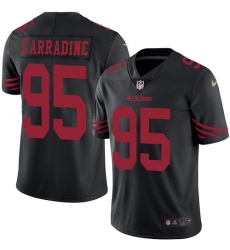 Men's Nike San Francisco 49ers #95 Tank Carradine Limited Black Rush Vapor Untouchable NFL Jersey