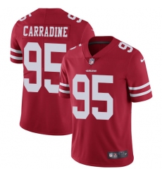 Men's Nike San Francisco 49ers #95 Tank Carradine Red Team Color Vapor Untouchable Limited Player NFL Jersey