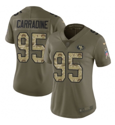 Women's Nike San Francisco 49ers #95 Tank Carradine Limited Olive/Camo 2017 Salute to Service NFL Jersey
