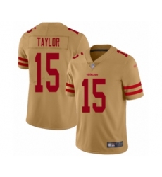 Men's San Francisco 49ers #15 Trent Taylor Limited Gold Inverted Legend Football Jersey