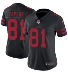 Women's Nike San Francisco 49ers #81 Trent Taylor Black Vapor Untouchable Limited Player NFL Jersey