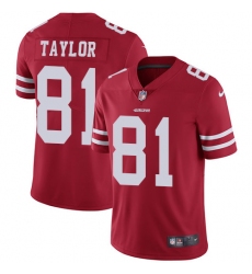 Youth Nike San Francisco 49ers #81 Trent Taylor Red Team Color Vapor Untouchable Limited Player NFL Jersey