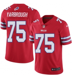 Youth Nike Buffalo Bills #75 Eddie Yarbrough Limited Red Rush Vapor Untouchable NFL Jersey