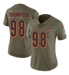 Women's Nike Cincinnati Bengals #98 Brandon Thompson Limited Olive 2017 Salute to Service NFL Jersey