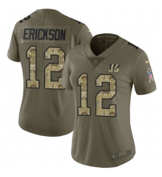 Women's Nike Cincinnati Bengals #12 Alex Erickson Limited Olive/Camo 2017 Salute to Service NFL Jersey