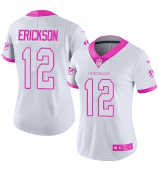 Women's Nike Cincinnati Bengals #12 Alex Erickson Limited White/Pink Rush Fashion NFL Jersey