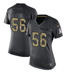 Women's Nike Los Angeles Chargers #56 Korey Toomer Limited Black 2016 Salute to Service NFL Jersey