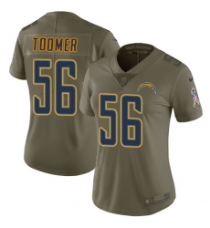Women's Nike Los Angeles Chargers #56 Korey Toomer Limited Olive 2017 Salute to Service NFL Jersey