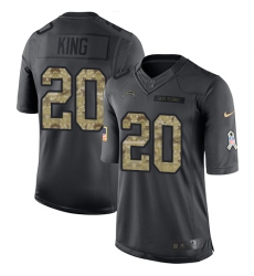 Youth Nike Los Angeles Chargers #20 Desmond King Limited Black 2016 Salute to Service NFL Jersey