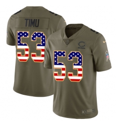 Youth Nike Chicago Bears #53 John Timu Limited Olive/USA Flag Salute to Service NFL Jersey