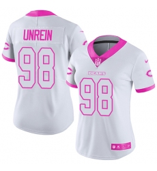 Women's Nike Chicago Bears #98 Mitch Unrein Limited White/Pink Rush Fashion NFL Jersey