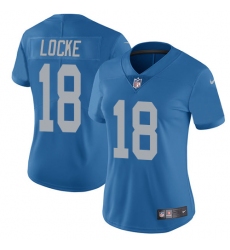 Women's Nike Detroit Lions #18 Jeff Locke Blue Alternate Vapor Untouchable Elite Player NFL Jersey