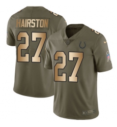 Youth Nike Indianapolis Colts #27 Nate Hairston Limited Olive/Gold 2017 Salute to Service NFL Jersey