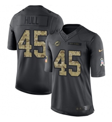 Men's Nike Miami Dolphins #45 Mike Hull Limited Black 2016 Salute to Service NFL Jersey