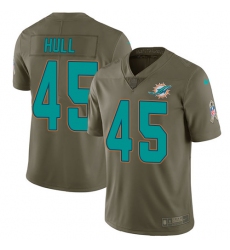 Men's Nike Miami Dolphins #45 Mike Hull Limited Olive 2017 Salute to Service NFL Jersey