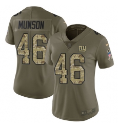Women's Nike New York Giants #46 Calvin Munson Limited Olive/Camo 2017 Salute to Service NFL Jersey