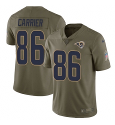Men's Nike Los Angeles Rams #86 Derek Carrier Limited Olive 2017 Salute to Service NFL Jersey