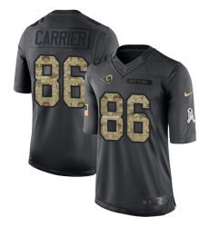 Youth Nike Los Angeles Rams #86 Derek Carrier Limited Black 2016 Salute to Service NFL Jersey