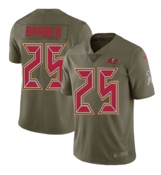 Men's Nike Tampa Bay Buccaneers #25 Peyton Barber Limited Olive 2017 Salute to Service NFL Jersey