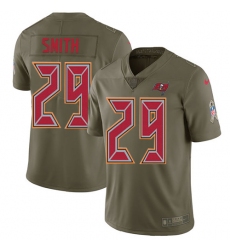 Youth Nike Tampa Bay Buccaneers #29 Ryan Smith Limited Olive 2017 Salute to Service NFL Jersey