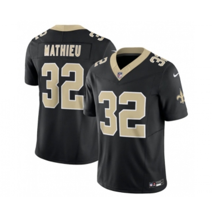 Men's New Orleans Saints #32 Tyrann Mathieu Black 2023 F.U.S.E. Vapor Untouchable Limited Stitched Jersey