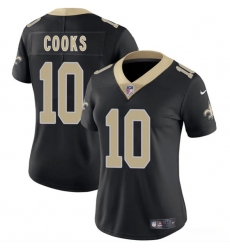 Women's New Orleans Saints #10 Brandin Cooks Black 2025 Vapor Limited Football Stitched Jersey(Run Small)