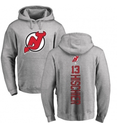 NHL Adidas New Jersey Devils #13 Nico Hischier Ash Backer Pullover Hoodie