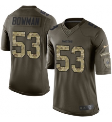 Men's Nike Oakland Raiders #53 NaVorro Bowman Elite Green Salute to Service NFL Jersey