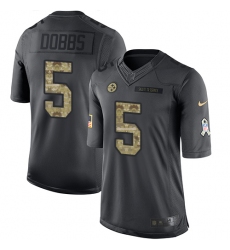 Youth Nike Pittsburgh Steelers #5 Joshua Dobbs Limited Black 2016 Salute to Service NFL Jersey