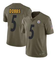 Youth Nike Pittsburgh Steelers #5 Joshua Dobbs Limited Olive 2017 Salute to Service NFL Jersey
