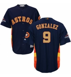 Men's Majestic Houston Astros #9 Marwin Gonzalez Replica Navy Blue Alternate 2018 Gold Program Cool Base MLB Jersey