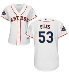 Women's Majestic Houston Astros #53 Ken Giles Authentic White Home 2017 World Series Champions Cool Base MLB Jersey