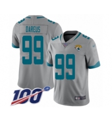 Men's Jacksonville Jaguars #99 Marcell Dareus Silver Inverted Legend Limited 100th Season Football Jersey