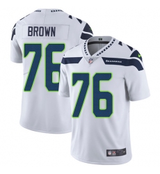 Men's Nike Seattle Seahawks #76 Duane Brown White Vapor Untouchable Limited Player NFL Jersey
