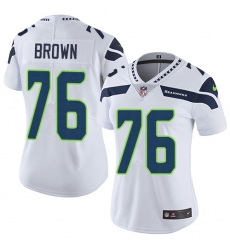 Women's Nike Seattle Seahawks #76 Duane Brown White Vapor Untouchable Limited Player NFL Jersey