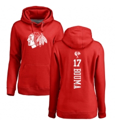 NHL Women's Adidas Chicago Blackhawks #17 Lance Bouma Red One Color Backer Pullover Hoodie