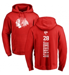 NHL Adidas Chicago Blackhawks #28 Henri Jokiharju Red One Color Backer Pullover Hoodie